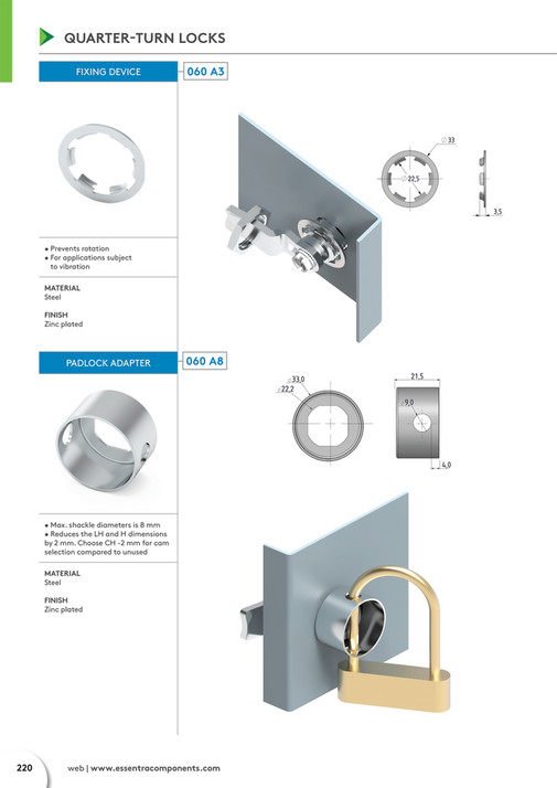 Electrical Rotation Lock Fixing Essentra Components | e-Catalogue | Access Solutions - Sayfa 224-225